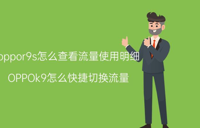 oppor9s怎么查看流量使用明细 OPPOk9怎么快捷切换流量？